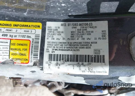 2021 Ford Bronco Sport Big Bend from USA, damaged, VIN 3FMCR9B68MRA18255